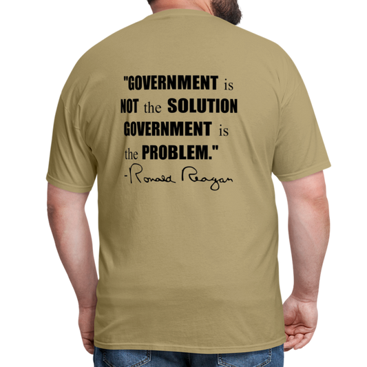 Ronald Reagan | Government is the Problem (Back Print) Classic T-Shirt - khaki