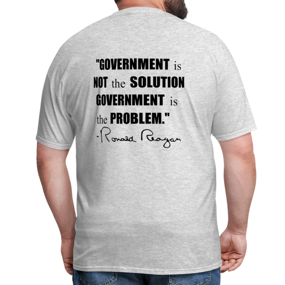 Ronald Reagan | Government is the Problem (Back Print) Classic T-Shirt - heather gray