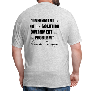 Ronald Reagan | Government is the Problem (Back Print) Classic T-Shirt - heather gray