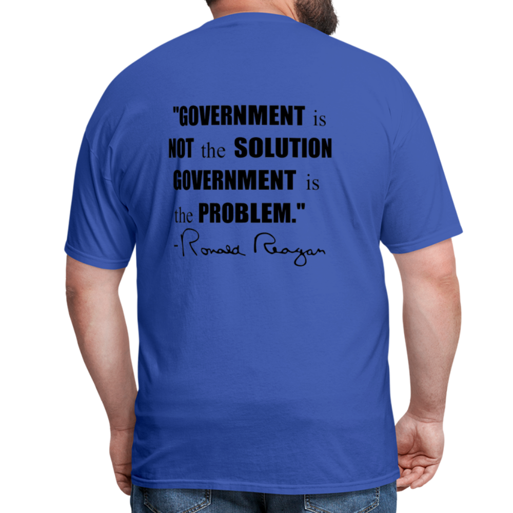 Ronald Reagan | Government is the Problem (Back Print) Classic T-Shirt - royal blue