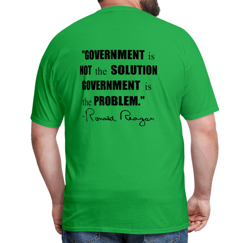 Ronald Reagan | Government is the Problem (Back Print) Classic T-Shirt - bright green