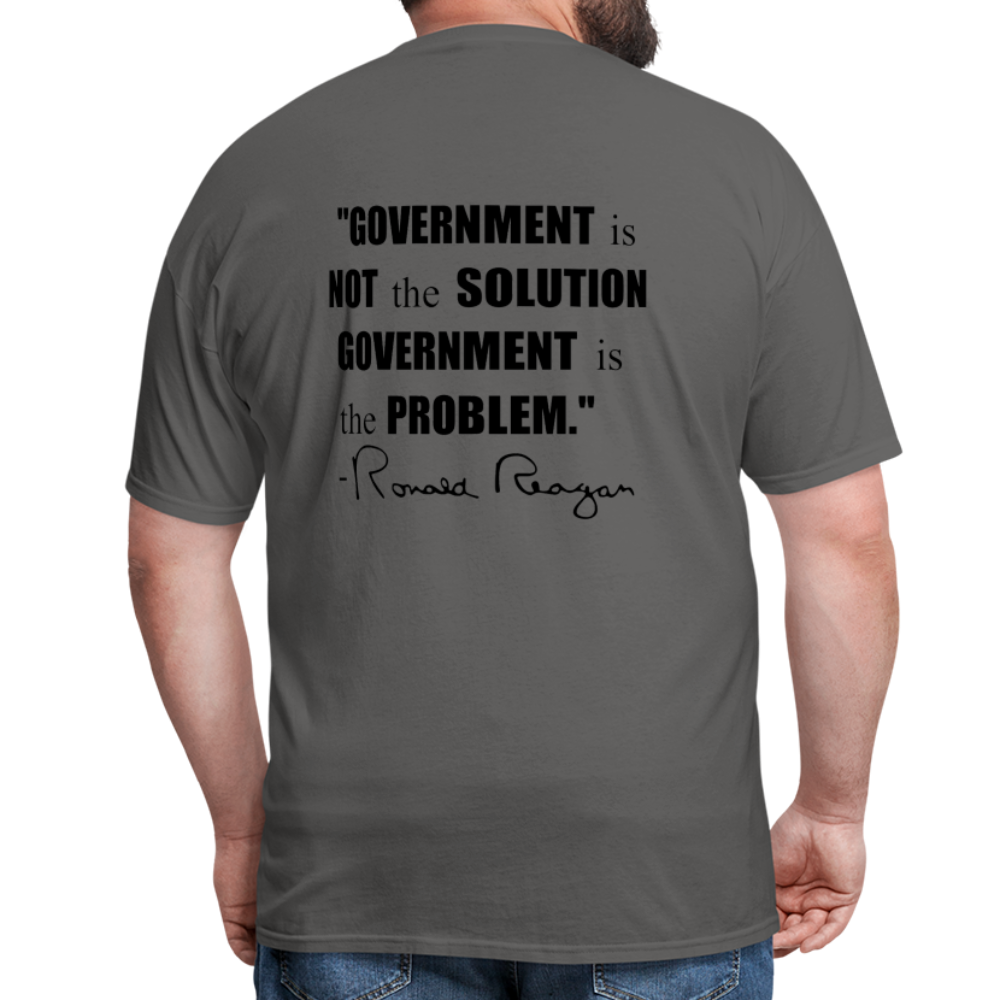 Ronald Reagan | Government is the Problem (Back Print) Classic T-Shirt - charcoal