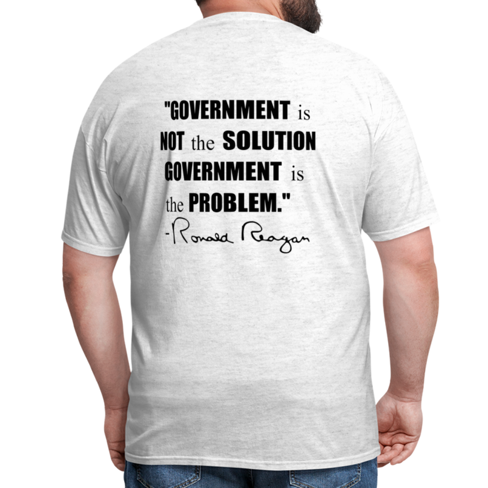 Ronald Reagan | Government is the Problem (Back Print) Classic T-Shirt - light heather gray