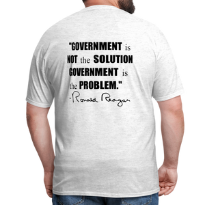 Ronald Reagan | Government is the Problem (Back Print) Classic T-Shirt - light heather gray