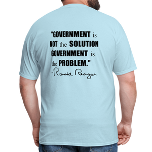 Ronald Reagan | Government is the Problem (Back Print) Classic T-Shirt - powder blue