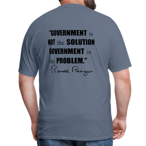 Ronald Reagan | Government is the Problem (Back Print) Classic T-Shirt - denim