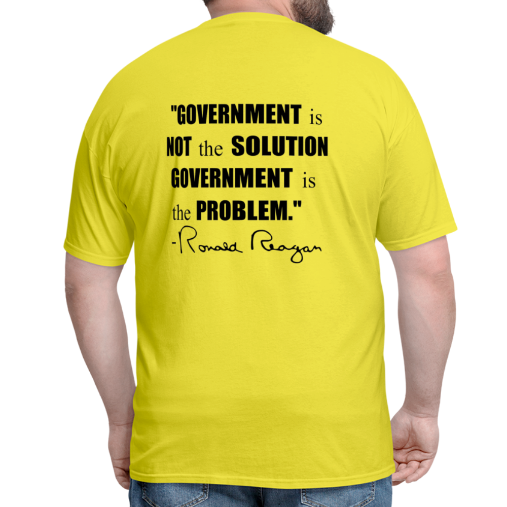 Ronald Reagan | Government is the Problem (Back Print) Classic T-Shirt - yellow