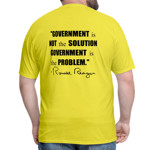 Ronald Reagan | Government is the Problem (Back Print) Classic T-Shirt - yellow