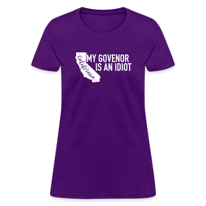 My Governor Is An Idiot California Gavin Newsom Women's T-Shirt - purple