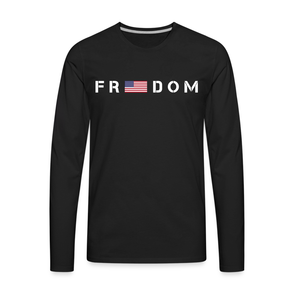 Freedom USA Flag Men's Premium Long Sleeve T-Shirt - black