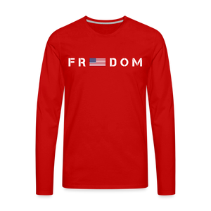 Freedom USA Flag Men's Premium Long Sleeve T-Shirt - red