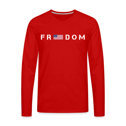 Freedom USA Flag Men's Premium Long Sleeve T-Shirt - red