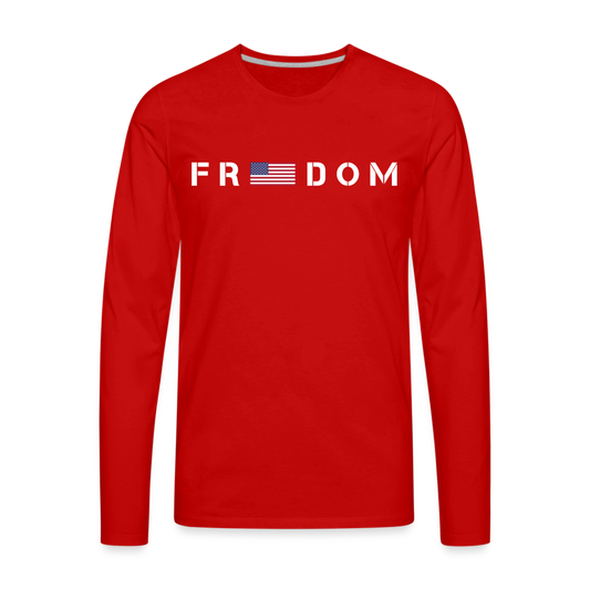 Freedom USA Flag Men's Premium Long Sleeve T-Shirt - red