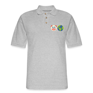 Clown World Logo Men's Pique Polo Shirt - heather gray