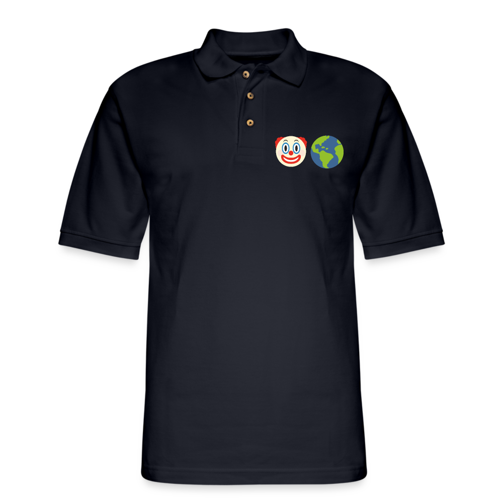 Clown World Logo Men's Pique Polo Shirt - midnight navy