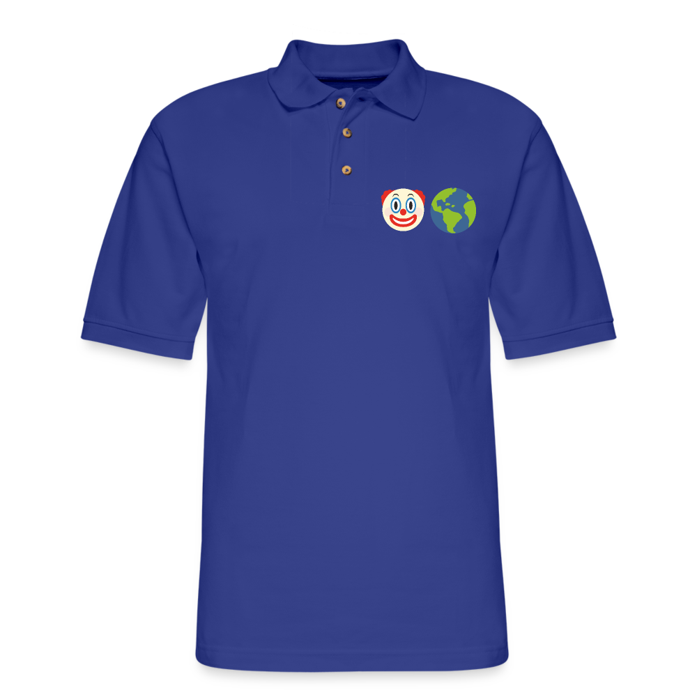 Clown World Logo Men's Pique Polo Shirt - royal blue