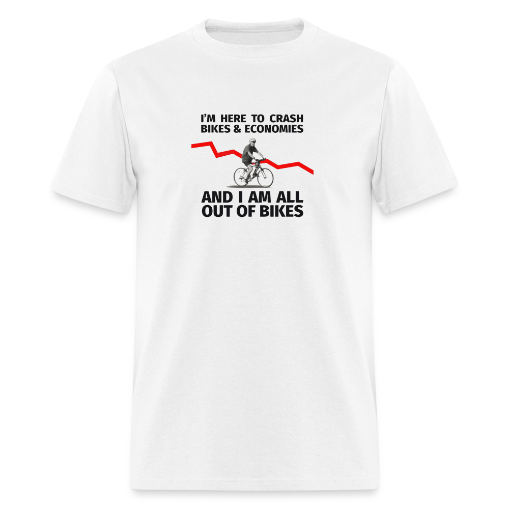 Crashing Bikes & Economies Classic T-Shirt - white