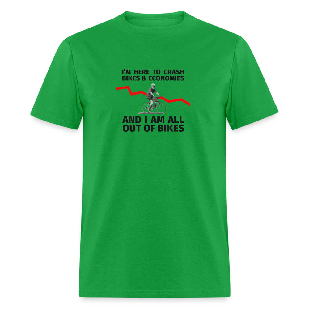 Crashing Bikes & Economies Classic T-Shirt - bright green