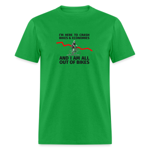 Crashing Bikes & Economies Classic T-Shirt - bright green