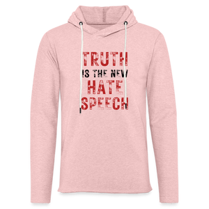 Truth IS The New Hate Speech Lightweight Terry Hoodie - cream heather pink