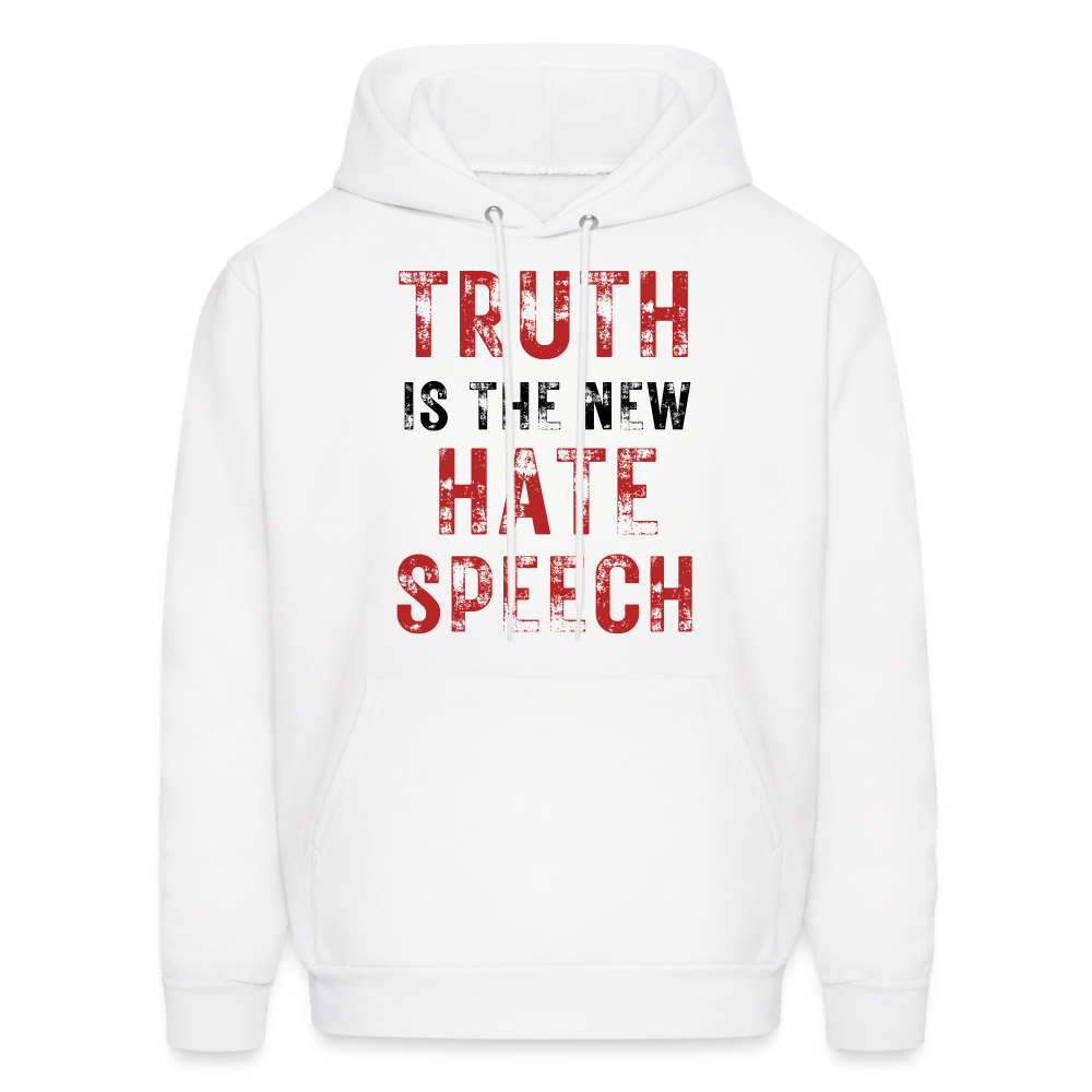 Truth IS The New Hate Speech Men's Hanes Hoodie - white