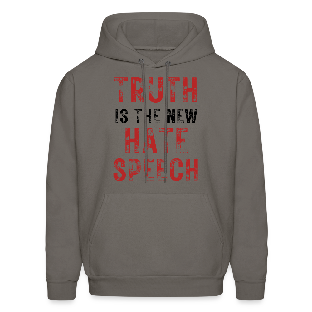 Truth IS The New Hate Speech Men's Hanes Hoodie - asphalt gray