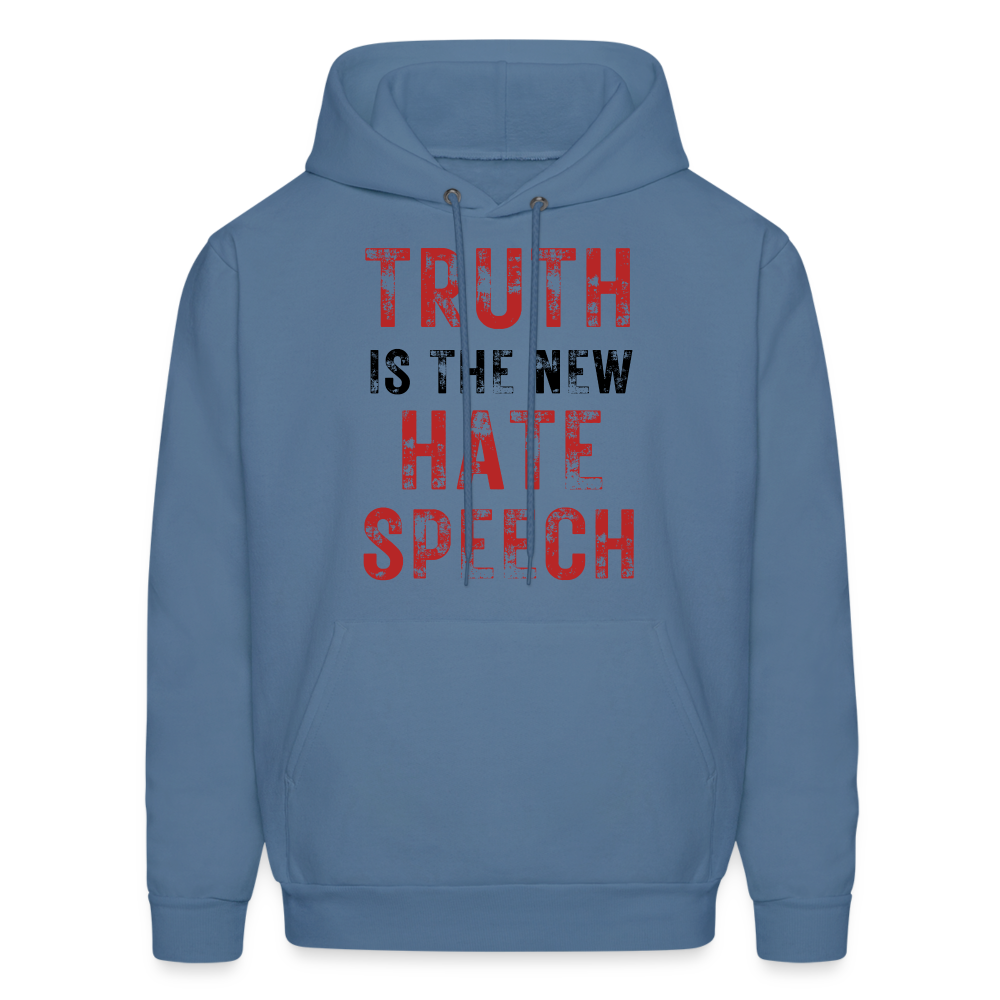 Truth IS The New Hate Speech Men's Hanes Hoodie - denim blue