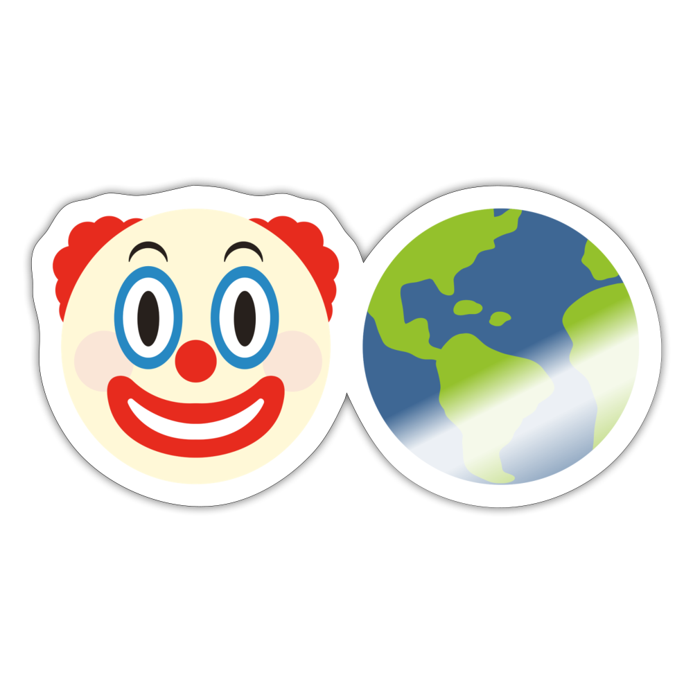 Clown World Sticker - white glossy