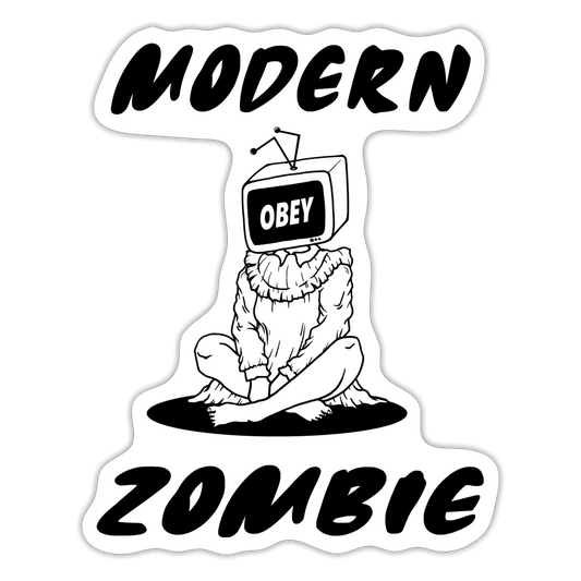 Modern Zombie OBEY TV Sticker - white matte