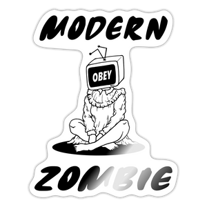 Modern Zombie OBEY TV Sticker - white glossy