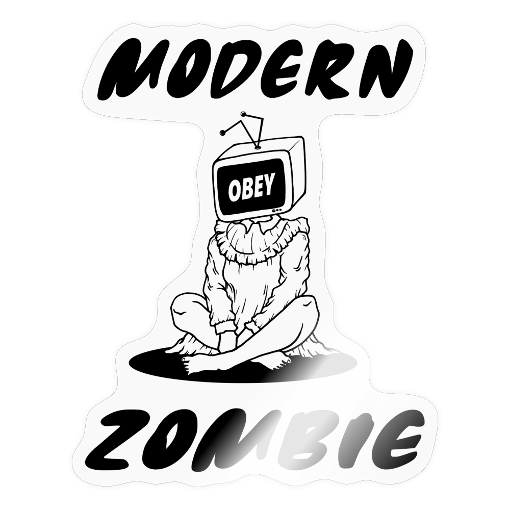 Modern Zombie OBEY TV Sticker - transparent glossy