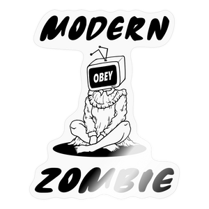 Modern Zombie OBEY TV Sticker - transparent glossy