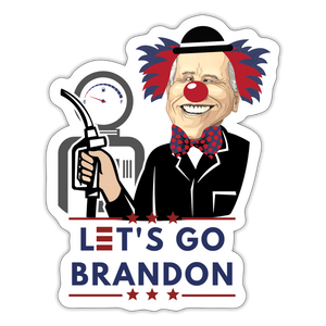 Let's Go Brandon Funny Clown Biden Sticker - white matte