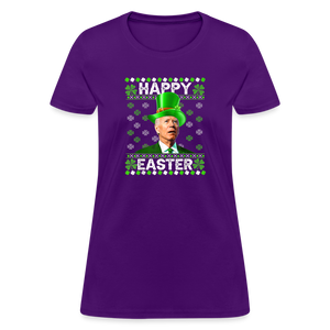 Joe Biden Funny Easter Confused St Patrick's Women's T-Shirt - purple