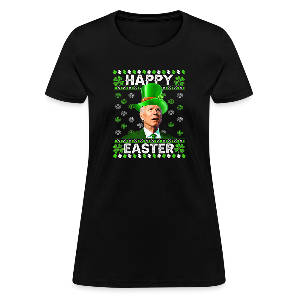 Joe Biden Funny Easter Confused St Patrick's Women's T-Shirt - black