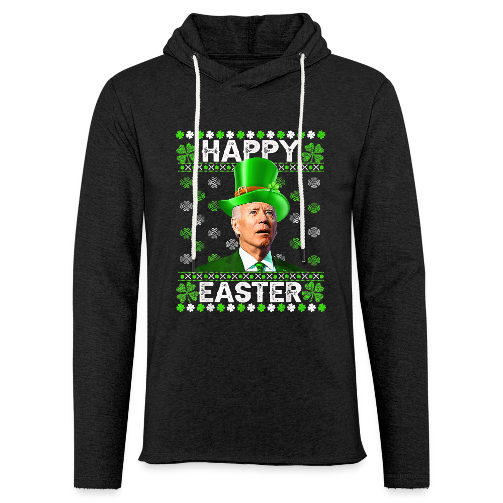 Joe Biden Funny Easter Confused St Patrick's Lightweight Terry Hoodie - charcoal grey