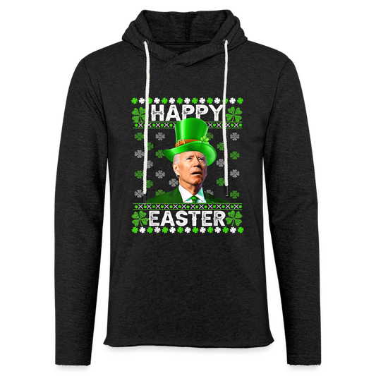 Joe Biden Funny Easter Confused St Patrick's Lightweight Terry Hoodie - charcoal grey