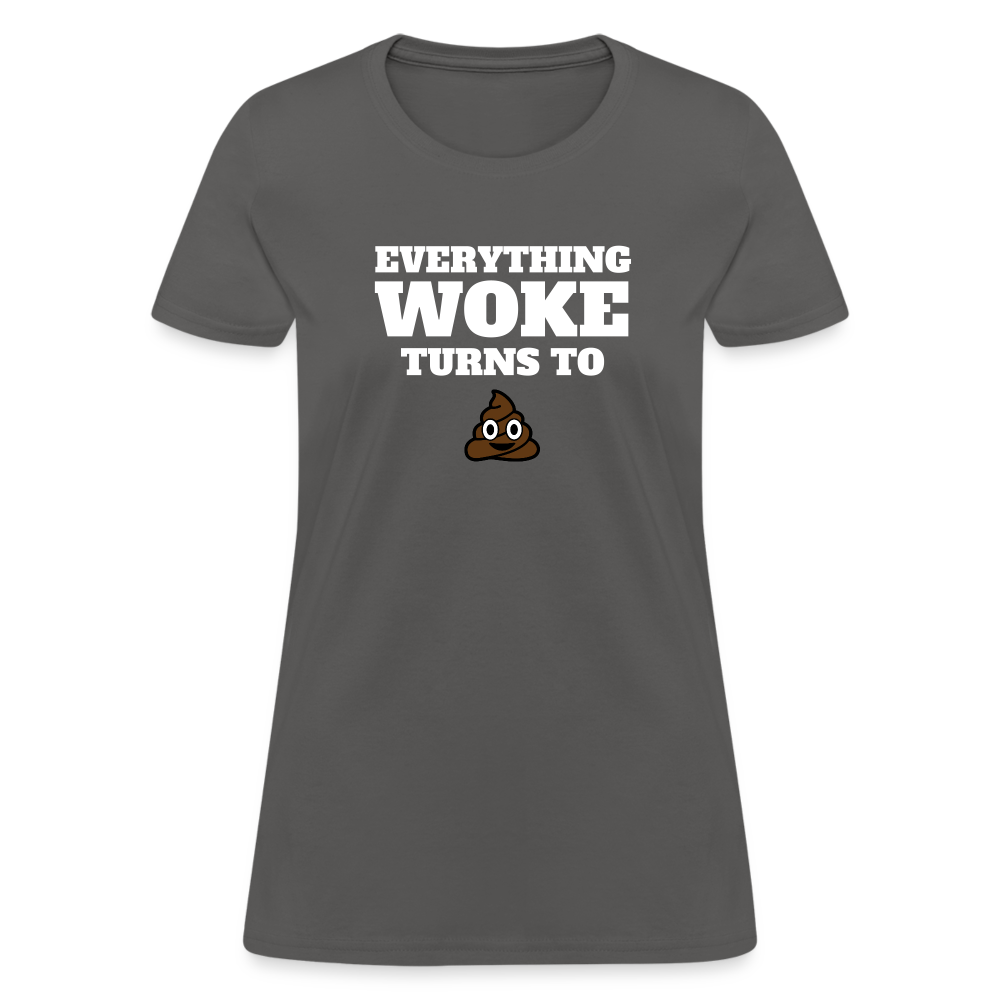 Everything Woke Turns to s*** Women's T-Shirt - charcoal