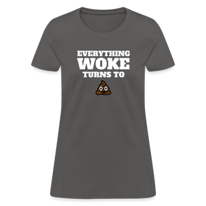 Everything Woke Turns to s*** Women's T-Shirt - charcoal