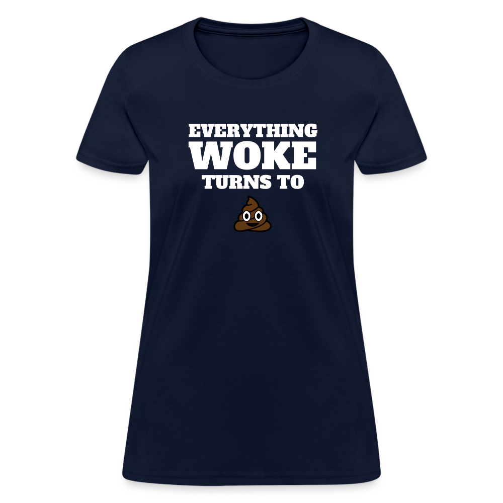 Everything Woke Turns to s*** Women's T-Shirt - navy