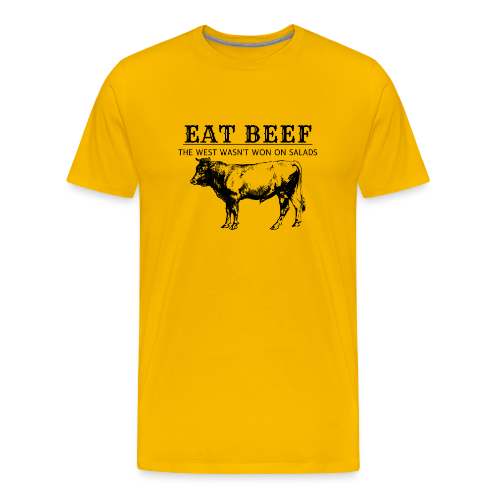 Eat Beef The West Wasn't Won on Salads Men's Premium T-Shirt - sun yellow