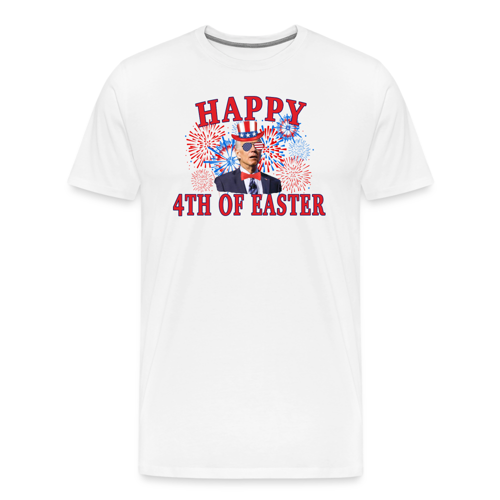 Happy 4th of Easter 4th of July Funny Joe Biden Men's Premium T-Shirt - white