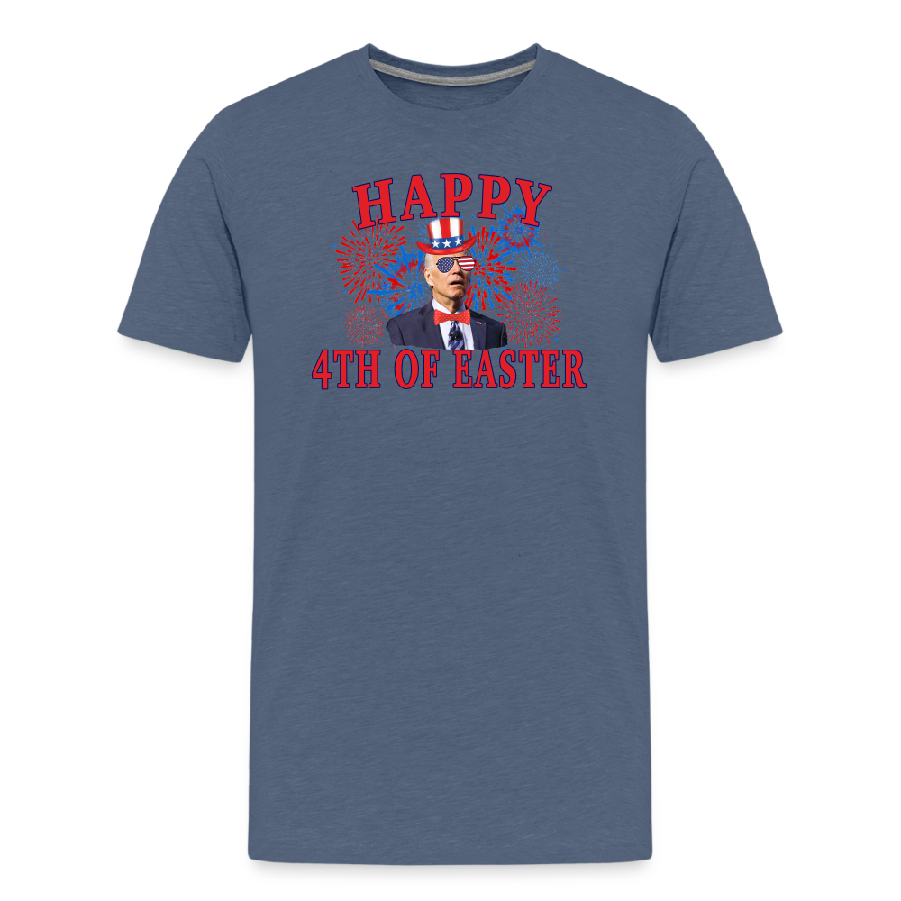 Happy 4th of Easter 4th of July Funny Joe Biden Men's Premium T-Shirt - heather blue