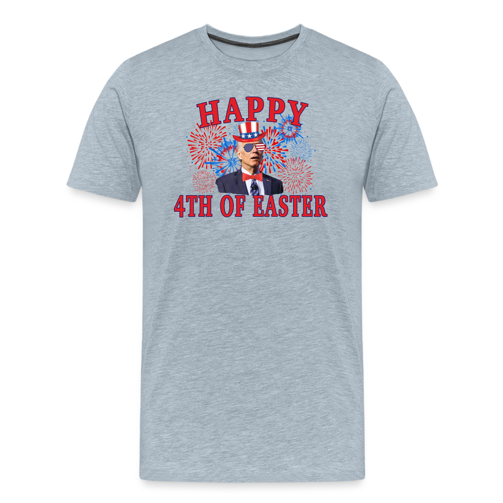 Happy 4th of Easter 4th of July Funny Joe Biden Men's Premium T-Shirt - heather ice blue