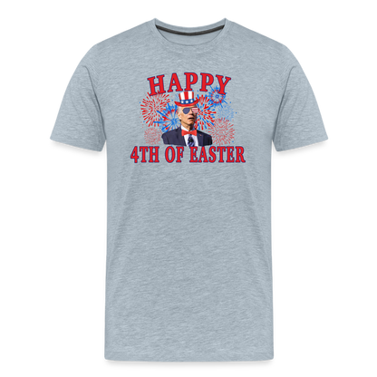 Happy 4th of Easter 4th of July Funny Joe Biden Men's Premium T-Shirt - heather ice blue