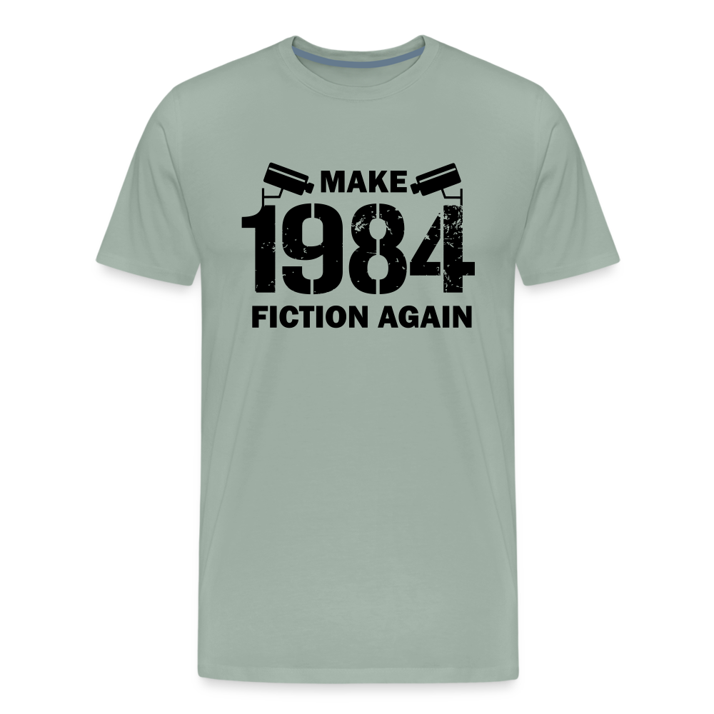 Make 1984 Fiction Again Men's Premium T-Shirt - steel green