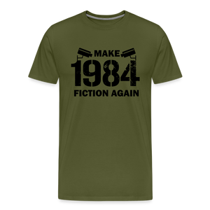 Make 1984 Fiction Again Men's Premium T-Shirt - olive green