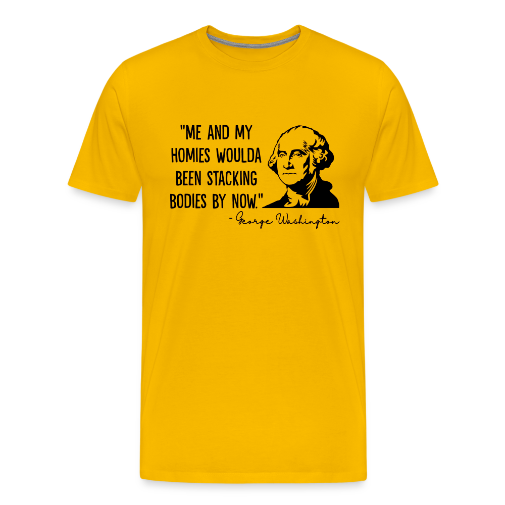 George Washington & His Homies Funny Men's Premium T-Shirt - sun yellow