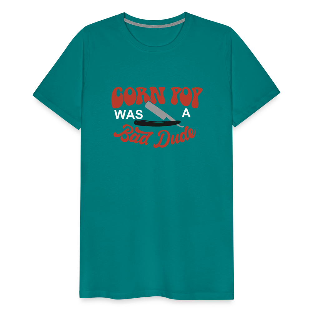 Corn Pop Was a Bad Dude Funny Biden Men's Premium T-Shirt - teal