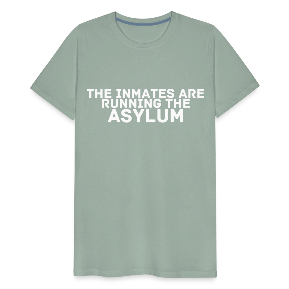 The Inmates Are Running The Asylum Men's Premium T-Shirt - steel green